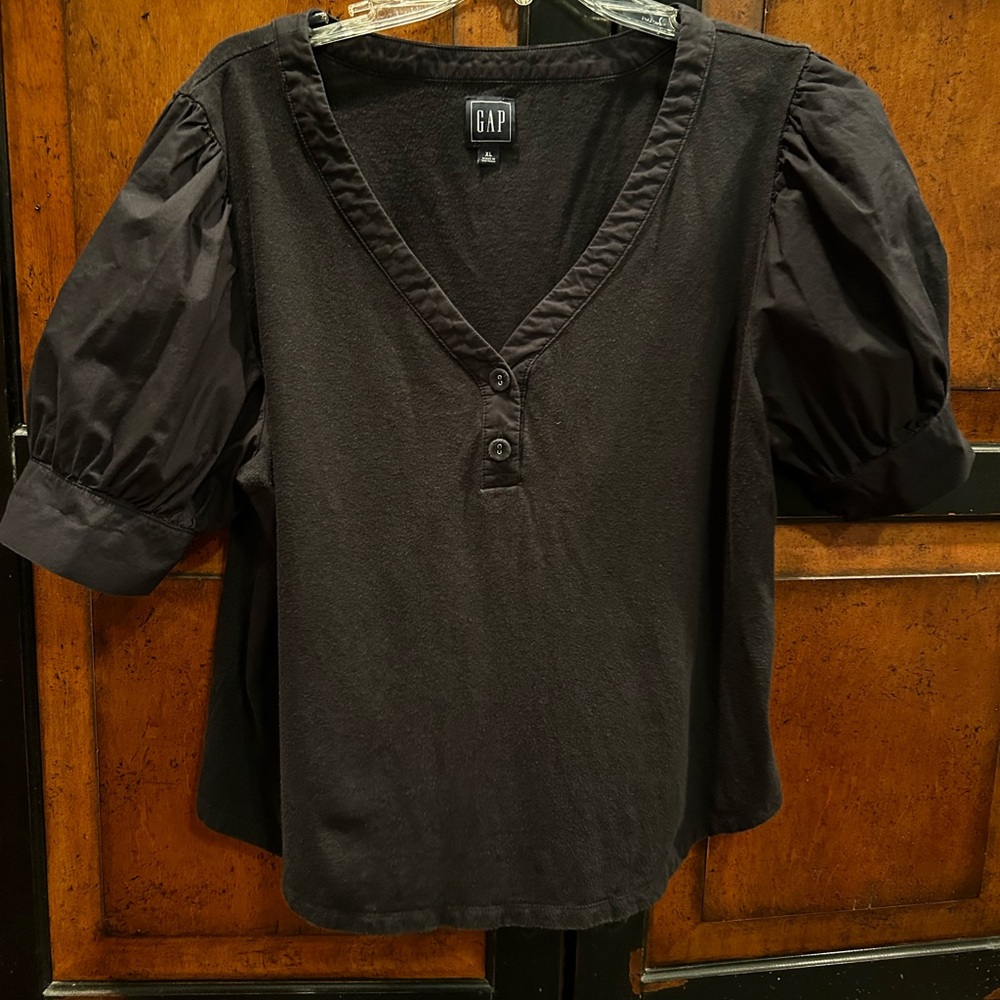 GAP Women's Elegant Black V-Neck Blouse